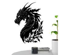Diuyzoc Décoration Dragon Pour Adultes,Décoration Médiévale Étanche Dragon Noir Métal - Art Mural Métallique,Pour Chambre Salon Salle De Bain Porte Halloween Intérieur Fêtes Quotidien Dortoir
