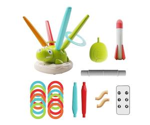 Diuyzoc Jouets De Jeu D'anneaux De Lancer, Activité Multi-Jeux, 1 Ensemble, Jeu De Lancer D'anneaux, Lancement STO-MP Ro-Cket Laun-Cher, Son Interactif, pour Les De 4 À 8 Ans
