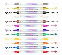 Diuyzoc Marqueurs à Ongles | Kit de Design 12 Couleurs à Séchage Rapide - Stylos Vernis Double Pointe à Séchage Rapide - pour Femmes et Filles, Art du Vernis, Pointillage et Dessin Créatif