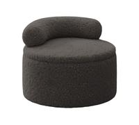 Diuyzoc Repose-pieds Ottoman, solution de rangement compacte, 35 x 35 x 27 cm, pouf rond, repose-pieds, tissu en laine chic, pour canapé, maison, salon, chambre à coucher, entrée, maquillage