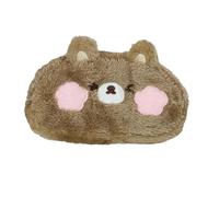 Diuyzoc Trousse à crayons en forme d'ours en peluche, jolie trousse à crayons, fournitures scolaires, compartiments bleus, facile à utiliser, portable pour filles et garçons, marron, Refer to