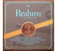 div. Künstler - Brahms, Johannes / Symphonie Nr. 1 c-moll op. 68 / Klavierkonzert Nr. 2 B-dur op. 83 / Violinkonzert D-dur op. 77 / Unsterbliche Meister / Bildkassette mit 3 LP und Textheft / eurodisc # 27945 XFK / Deutsche Pressung / 12" Vinyl Langspiel Schallplatte / Svjatoslav Richter / David Oistrach / Staatskapelle Dresden / Cleveland Orchestra / Lorin Maazel / Kurt Sanderling / George Szell/