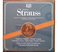 div. Künstler - Strauss, Richard / Ein Heldenleben op. 40 / Till Eulenspiegels lustige Streiche op. 28 / Don Juan op. 20 / Salomes Tanz / Rosenkavalier-Walzer / Hornkonzert Nr. 1 op. 11 / Der Rosenkavalier und Ariadne auf Naxos / Ausgewählte Lieder / Kassette mit 3 LP und Textheft / Unsterbliche Meister / eurodisc # 301 026-435 / Deutsche Pressung / 12" Vinyl Langspiel Schallplatte / Ingeborg Hallstein / Christa Ludwig / Francisco Araiza / Rene Kollo / Rudolf Schock / Karel Ancerl / Frank Konwitschny /