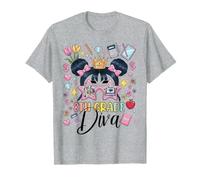 Diva 8e année Premier Jour d'école Spirit Attitude Girl Bow T-Shirt