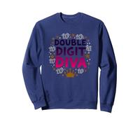 Diva à Deux Chiffres : 10e Anniversaire de la Reine Sweatshirt, Unisexe pour Adultes, Bleu Marine, XL
