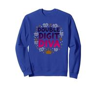Diva à Deux Chiffres : 10e Anniversaire de la Reine Sweatshirt, Unisexe pour Adultes, Bleu Royal, XXL