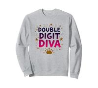 Diva à Deux Chiffres : 10e Anniversaire de la Reine Sweatshirt, Unisexe pour Adultes, Gris Chiné, XXL