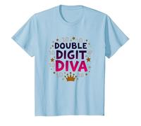 Diva à Deux Chiffres : 10e Anniversaire de la Reine T-Shirt, Enfant, Bleu Céleste, 3 Ans