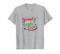 Diva de deuxième année : Sassy School Star pour Jeunes apprenants T-Shirt, Homme, Gris Chiné, M