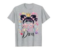 Diva Junior Diva First Day of School Spirit Attitude Girl Crown T-Shirt