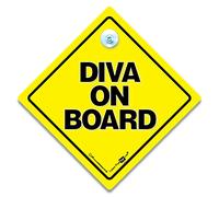 Diva sur le Board, panneau bébéà bord, panneau Diva, Bumper Sticker Panneau Style, drôle Conduite Signes, Diva sur panneau