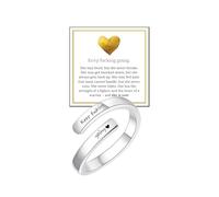 DivaGlamz I Fcking Love You Bague réglable en acier inoxydable avec cœur gravé en spirale pour femme Cadeau d'anniversaire Bijoux, Acier inoxydable, Pas de pierre précieuse