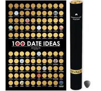 Divalis 100 dates à gratter Liste de choses à faire - Affiche à gratter avec inscription « Things to Do », noir et doré, L