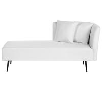 Divan Côté Droit en Polyester Blanc Bois d'Eucalyptus et Métal Rembourré Ri
