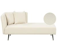 Divan Côté Gauche en Polyester Blanc Bois d'Eucalyptus et Métal Rembourré R