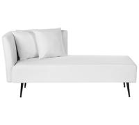 Divan Côté Gauche en Polyester Blanc Bois d'Eucalyptus et Métal Rembourré R