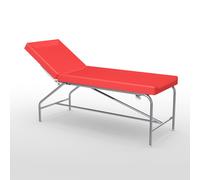 Divan d'examen hauteur fixe Promotal gamme 118 - Finition inox - Haut. 65 cm - Sellerie à bourrelets Larg. 65 cm