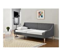 Divan Élégant Canapé Convertible en Lit Moderne Confortable Lit Simple Tissu Polyester 215 x 100 x 90 cm Gris Foncé [en.casa]