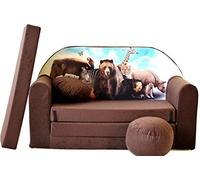 Divan lit pour Enfants + Pouf/Support Pieds + Coussin - K8