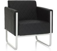 Divan lounge ARUBA cadre argentin similicuir 1 place noir hjh OFFICE Multicolore G