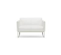 Divan lounge ARUBA cadre argentin similicuir 2 places blanc