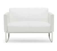 Divan lounge ARUBA cadre argentin similicuir 2 places blanc hjh OFFICE Blanc G