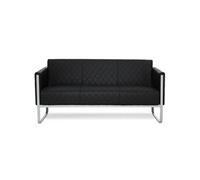 Divan lounge ARUBA cadre argentin similicuir 3 places noir