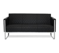 Divan lounge ARUBA cadre argentin similicuir 3 places noir hjh OFFICE Noir