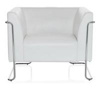 HJH Office Fauteuil Curacao rembourré similicuir 1 place Blanc