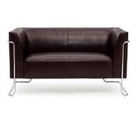 Divan lounge CURACAO similicuir 2 places marron hjh OFFICE Marron G