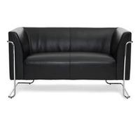 Divan lounge CURACAO similicuir 2 places noir hjh OFFICE Noir G