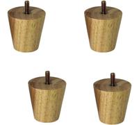 Divano Piedi Lot de 4 Pieds de Canapé en Bois Massif Pieds de Meuble TV Moderne Pieds de Table Basse Pieds de Chevet Coniques Droits Pieds Ottomans avec Tige Filetée (12 cm/4,7 Pouces) (M10,20cm/7,9