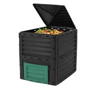 DIVCHI Bac à compost de jardin de 300 L - Conteneur de compostage extérieur pour déchets de cuisine et de jardin - Respectueux de l'environnement, durable et imperméable, protégé contre les UV, sans
