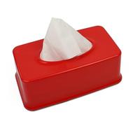 DIVCHI Boîte à mouchoirs rectangulaire avec couvercle amovible | Distributeur de serviettes | Organiseur de mouchoirs (rouge)