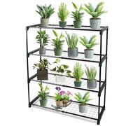 DIVCHI Étagères de rangement de jardin à 4 niveaux | Étagère de serre | Étagère pour abri de jardin | Étagère pour plantes | Étagère de garage | Serre de mise en scène | Montage facile sans outils