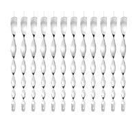 DIVCHI Lot de 12 bâtons anti-oiseaux en spirale - 30 cm - Argenté - Réfléchissants à suspendre - En plastique - Répulsif contre les oiseaux - Pour tenir hors de la maison, de la terrasse, de votre
