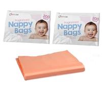 DIVCHI Lot de 2 sacs à couches jetables pour bébé - Antibactérien - Parfumé - Facile à nouer - Pour voyage - Lot de 2 (1016 cm au total)