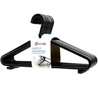 DIVCHI Lot de 25 cintres Noirs pour Pantalons pour Adultes - Cintres Robustes en Plastique Solide et antidérapants - Cintres d'armoire pour Chemises, Costumes, Pantalons, écharpes, Hauts (36 cm de