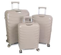 DIVCHI Lot de 3 valises rigides Extensibles légères avec roulettes rotatives, Serrure TSA et poignée télescopique (Beige)