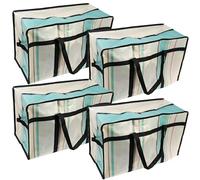 DIVCHI Lot de 4 sacs de rangement avec fermetures éclair et poignées, sacs de déménagement pour déménagement de vêtements, literie, couette, jouets, sous le lit, boîtes d'emballage de rangement