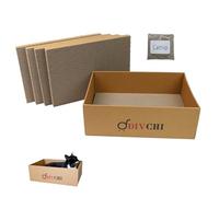DIVCHI Lot de 5 griffoirs pour chat avec herbe à chat | Lit pour chaton | Grattoir pour chat | Carton pour animaux de compagnie | Planches à gratter pour chatons