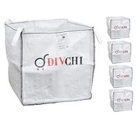 DIVCHI Lot de 5 sacs de construction FIBC en vrac pour déchets de jardin en matériau tissé industriel très résistant 1 tonne avec poignée