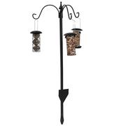 DIVCHI Mangeoire à oiseaux avec 3 mangeoires à oiseaux, station de suspension pour oiseaux, poteau d'alimentation pour oiseaux, support de mangeoire pour petits oiseaux, décorations de jardin