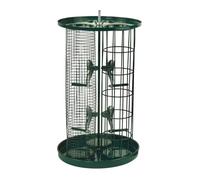 DIVCHI Mangeoire à Oiseaux pour Petits Oiseaux Sauvages avec revêtement en Acier et Protection en métal - 3 en 1 Anti-Mastication Triple Robuste pour graines pour Petits Oiseaux