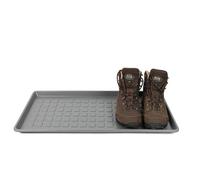 DIVCHI Plateau à chaussures en plastique avec bords surélevés - Multifonction - Organiseur de chaussures - Tapis de nourriture pour animaux domestiques - Plateau de rangement pour outils (gris)