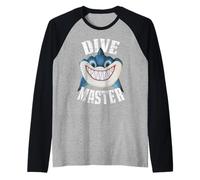 Dive Master Requin de plongée avec Grand Sourire Manche Raglan