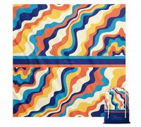 Diveblues Couverture de Pique-Nique Imperméable Anti-Sable 175x175cm, Tapis de Couverture de Pique-Nique Pliable, pour Camping Randonnée Voyage en Famille Jardin Nappe, Léger et Lavable