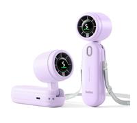 Diveblues iTurbo Ventilateur portable, vitesse élevée de 9 m/s, 5 vitesses, affichage LED, 3en1, portable, de cou et de table, mini ventilateur pour les voyages, la plage, le travail et l'extérieur