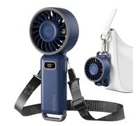 Diveblues Mini Ventilateur Portable Turbo,100 Vitesses à Flux d’Air Puissant 7,4 m/s, Petit Ventilateur de Poche Pliable 4-en-1 pour Main, Cou ou Table, Rechargeable pour Été, Voyage et Extérieur