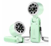 Diveblues Ventilateur Portable à Main, Ultra Rapide 10m/s, 5 Vitesses, Batterie Rechargeable, Jusqu'à 12h, 3-en-1 Ventilateur de Poche avec Technologie Turbo pour Extérieur, Voyage, Travail